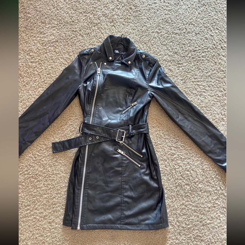 Zara Black Leather Dress